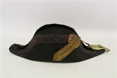Lot 3571 - Wolsey Pattern pith helmet by Paisley’s Limited, Glasgow, together a French Naval Bitcorn hat (2)
