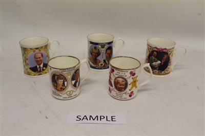 Lot 2081 - Large collection of Royal Commemorative ceramics including mugs, tea cups, plates, ornaments etc (8 boxes)