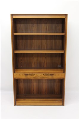 Lot 1714 - Vintage Scandinavian rosewood open bookcase