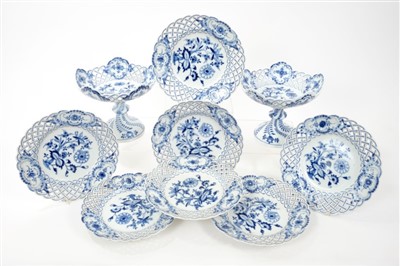 Lot 50 - Meissen porcelain blue and white dessert service