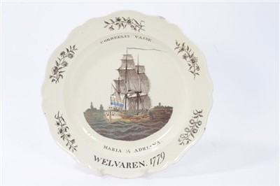 Lot 45 - 18th century Wedgwood creamware plate - Welvaren 1779