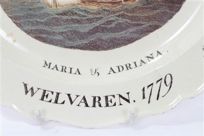 Lot 45 - 18th century Wedgwood creamware plate - Welvaren 1779