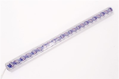 Lot 55 - 19th coloured glass rule/desk weight