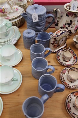 Lot 2130 - Unusual 1970’s Rising Hawk Denim Style tea set
