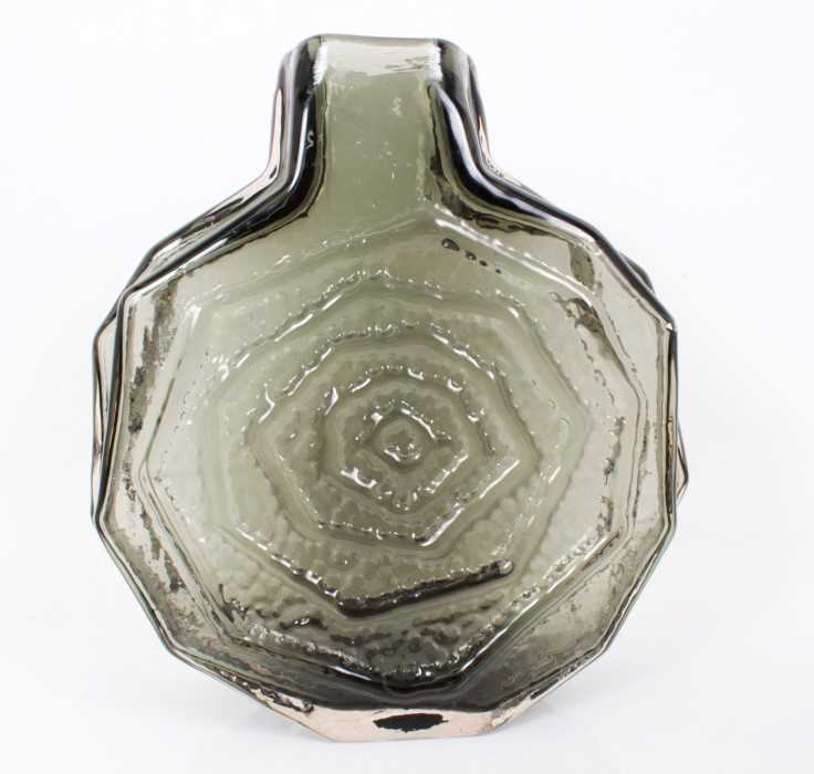 Lot 2090 - Large Whitefriars banjo vase in Willow, designed by Geoffrey Baxter, circa 1967