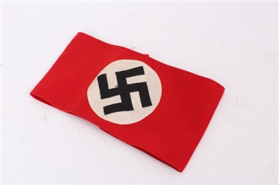 Lot 553 - Nazi party arm band with RZM paper label to interior - numbered 344698