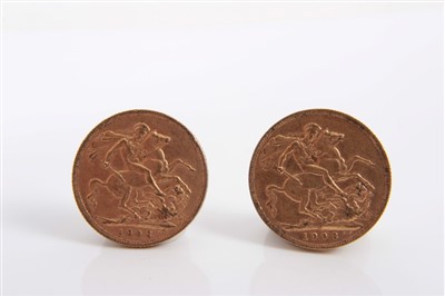 Lot 149 - G.B. Edward VII gold Sovereigns (x 2)