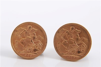 Lot 152 - G.B. Edward VII gold Sovereigns (x 2)