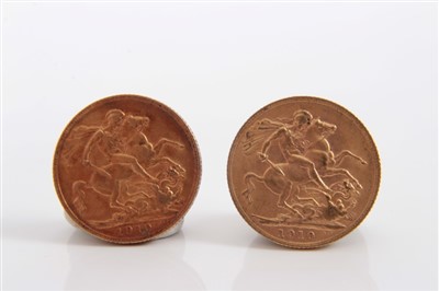 Lot 154 - G.B. Edward VII gold Sovereigns (x 2)