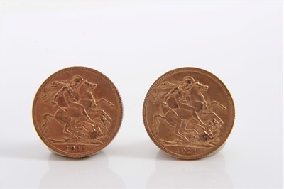 Lot 156 - G.B. George V gold Sovereigns (x 2)