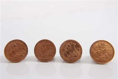 Lot 166 - G.B. Edward VII gold Half Sovereigns (x 4)