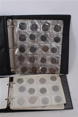 Lot 190 - G.B. two coin albums containing mixed silver and base metal coinage