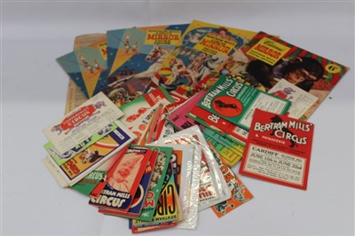 Lot 2451 - Circus memorabilia Bertram Mills Circus programmes 1930s to 50s period x40. Also   Bertram  Mills Circus Mirror !st edition, special edition and 3rd edition x2.