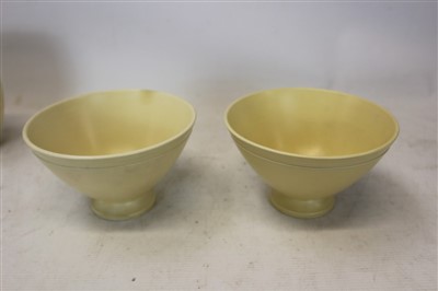 Lot 2116 - Pair of Wedgwood Keith Murray Moonstone pedestal bowls, 10cm high