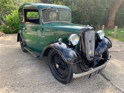 Lot 2950 - 1934 Austin 7 Ruby Saloon, Finished in Green with a Black Interior, Reg. No. BKB 739. An attractive Pre War Austin, benefiting from recent work to the brakes and king pins and supplied with history...