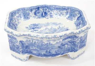 Lot 77 - Early 19th Century Ridgway blue and white pottery dog bowl