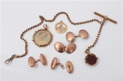 Lot 3418 - Group gold and yellow metal jewellery