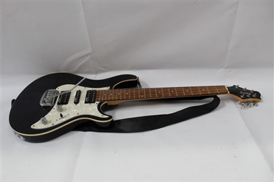 Lot 594 - Electric guitar by Guvnor, model GE Chase 500, black satin finish, in Crafter soft case
