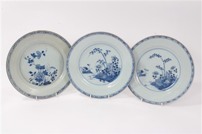 Lot 19 - Three 18th century Chinese blue and white export dishes