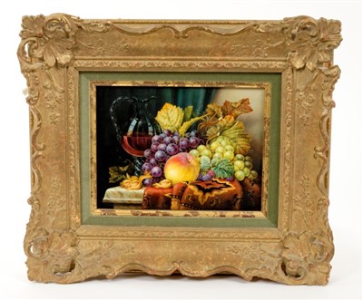 Lot 43 - A. R. Telford probably for Royal Worcester, painted porcelain still life plaque