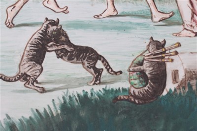 Lot 9 - Large painted charger with Witches Frolic, from Ingoldsby Legends