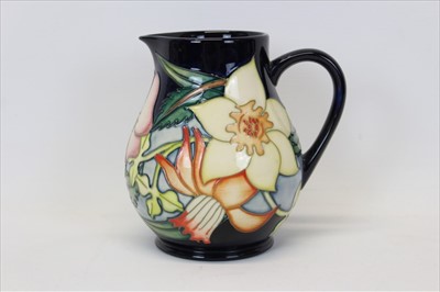 Lot 2006 - Moorcroft Golden Jubilee 2002 jug with floral decoration and signed base, 14.5cm high