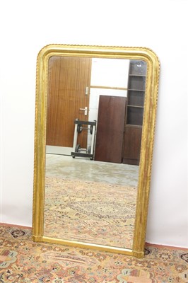Lot 855 - 19th century gilt framed wall mirror with waved and beaded borders