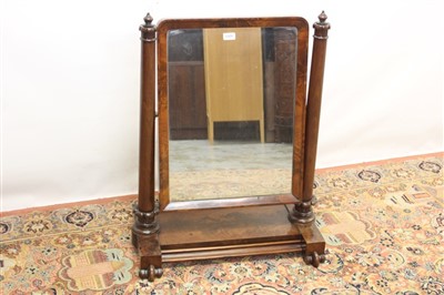 Lot 850 - William IV mahogany swing frame toilet mirror