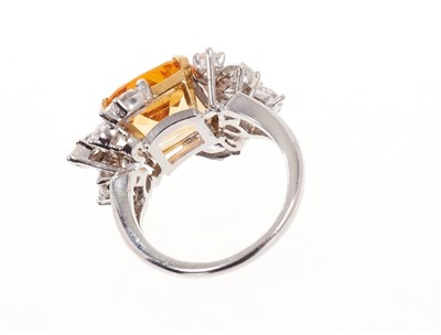 Lot 507 - Topaz and diamond cluster cocktail ring