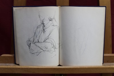 Lot 1190 - Large collection of John Nash (1932 - 2018) sketchbooks, spanning several decades of work, containing portrait and still life studies (51)