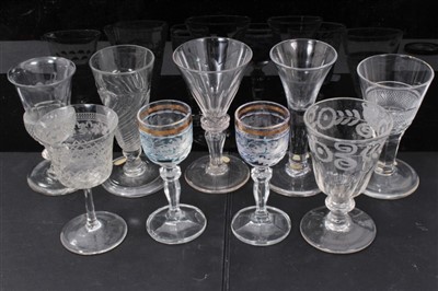 Lot 82 - Collection of Georgian and later drinking glasses