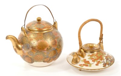 Lot 130 - Late 19th century Japanese satsuma earthenware teapot and another (2)