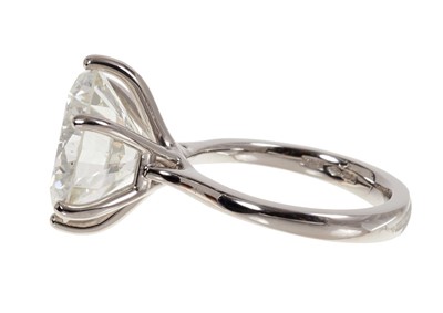 Lot 406 - A fine diamond single stone ring with a brilliant cut diamond weighing 10.83 carats, accompanied by an Anchorcert Diamond Report dated 16th August 2019 stating the weight, colour K, clarity SI1, cu...
