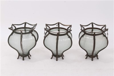 Lot 115 - Antiques Road Trip lot: Set off three early 20th century opaque glass shades