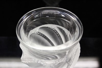 Lot 2003 - Contemporary Lalique crystal Ermenoville pattern vase, signed Lalique, France on base, 14.5 cm high