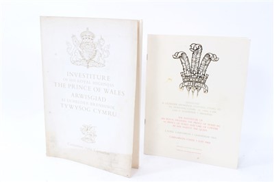 Lot 134 - The Investiture of the The Prince of Wales signed Order of Service
