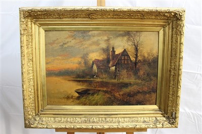 Lot 1468 - F E Jamieson oil on canvas - Cottage in a landscape