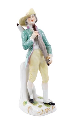 Lot 131 - Ludwigsburgh porcelain figure of an umbrella seller