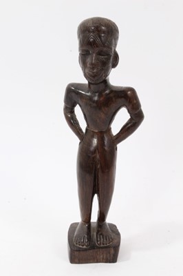 Lot 120 - Second quarter 20th century African carved wooden tribal figure