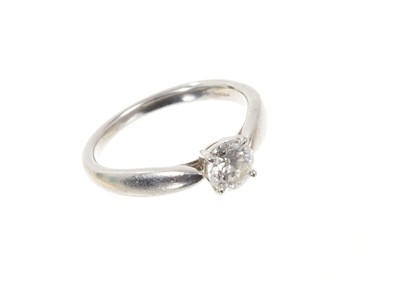 Lot 627 - Tiffany & Co diamond single stone ring F colour, VS1. 0.50cts