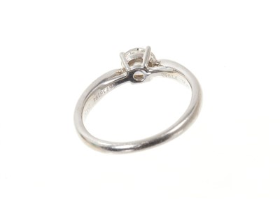 Lot 627 - Tiffany & Co diamond single stone ring F colour, VS1. 0.50cts