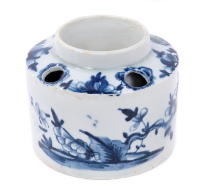 Lot 296 - Rare Lowestoft porcelain inkpot, circa 1765