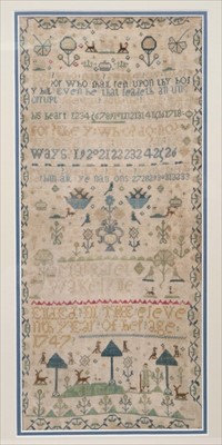 Lot 1180 - Rare George II sampler