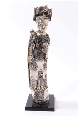 Lot 471 - Chinese white metal figure