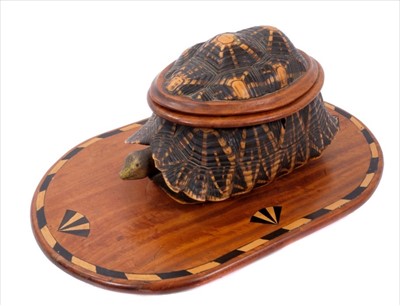Lot 1198 - Late 19th/early 20th century tortoise caddy box