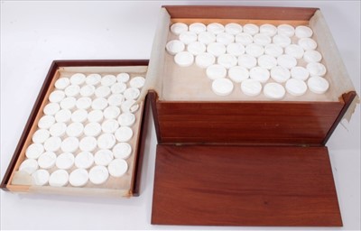 Lot 1201 - Collection grand tour plaster portrait busts in collectors cabinet