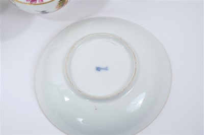 Lot 275 - Six Eighteenth century Meissen tea cups and saucers, one cup possibly associated