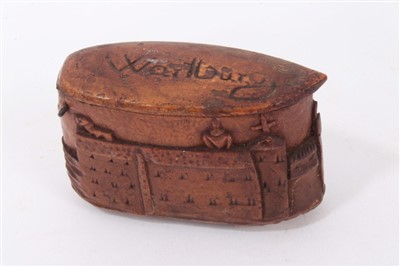 Lot 1110 - Unusual 19th century Continental carved boxwood snuff