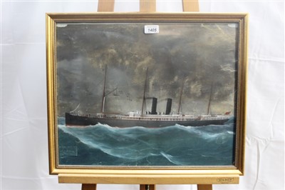 Lot 1405 - Attributed to Antoine de Simone gouache - S. S. Austaal