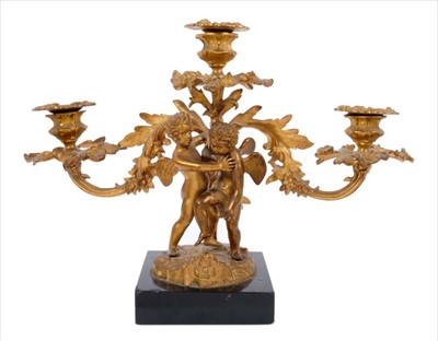 Lot 1148 - 19th century Continental ormolu figural candelabra